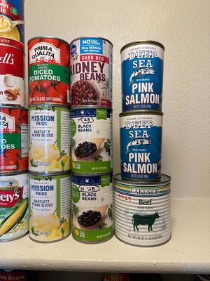 CANNED BEEF, SALMON, VEGGIES AND MORE