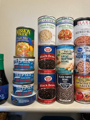 CANNED SALMON, VEGGIES, PEANUT BUTTER, SOY SAUCE AND MORE