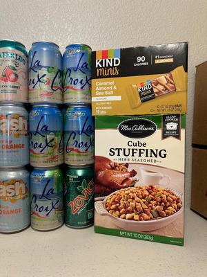 PICKLES, RICE, PINTO BEANS, SPARKLING WATER AND MORE