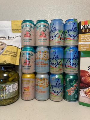 PICKLES, RICE, PINTO BEANS, SPARKLING WATER AND MORE