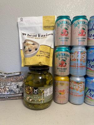 PICKLES, RICE, PINTO BEANS, SPARKLING WATER AND MORE