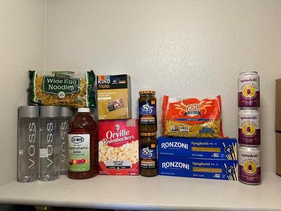 APPLE-CHERRY JUICE, SPAGHETTI NOODLES, GREEN CHILI SALSA AND MORE