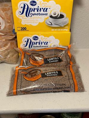 APRIVA SWEETENER, LENTILS, VEGETABLE OIL AND MORE