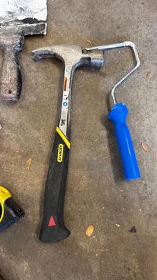 STANLEY FAT MAX TAPE MEASURE AND HAND TOOLS WITH SOME HOUSEHOLD HARDWARE