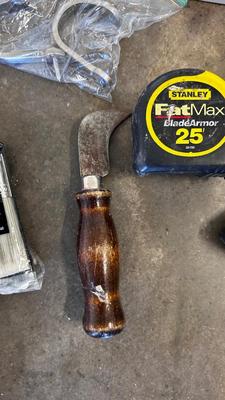 STANLEY FAT MAX TAPE MEASURE AND HAND TOOLS WITH SOME HOUSEHOLD HARDWARE