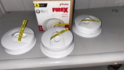 3) NEW KIDDE FIREX SMOKE ALARMS