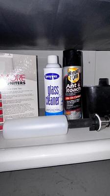 FURNITURE CARE CLEANING SYSTEM, GLASS CLEANER ANT AND ROACH SPRAY AND SOAP DISPENSER FOR SINK