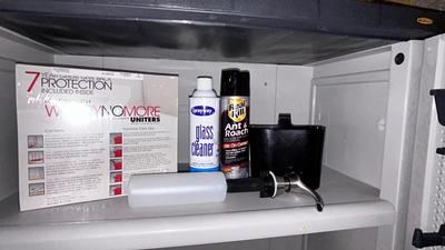 FURNITURE CARE CLEANING SYSTEM, GLASS CLEANER ANT AND ROACH SPRAY AND SOAP DISPENSER FOR SINK