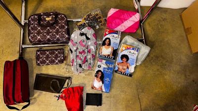 LADIES UNDER GARMENTS, SLIPPERS, COSMETIC BAGS, AND MORE