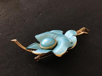 Vintage Satin Floral Brooch