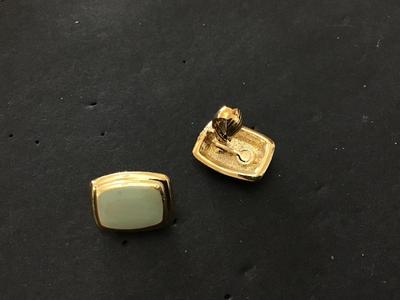 Mint Green Gold Tone Earrings