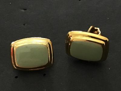 Mint Green Gold Tone Earrings