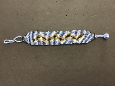 Blue Glass Beaded Bracelet. Handcrafted