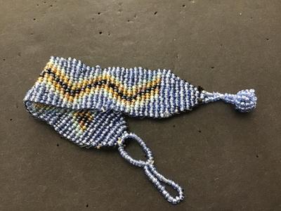 Blue Glass Beaded Bracelet. Handcrafted