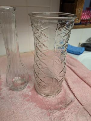 Clear glass vases