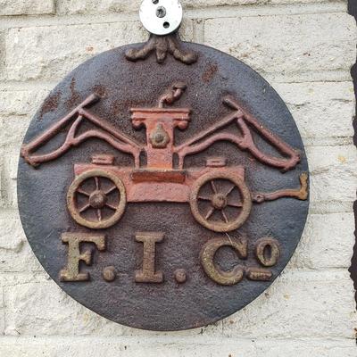 LOT 267: Vintage Cast Iron Fireman's Insurance Company Wall Plaque