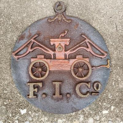 LOT 267: Vintage Cast Iron Fireman's Insurance Company Wall Plaque