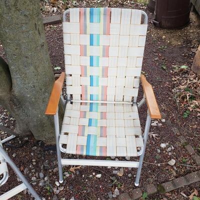 LOT 269: New 10 Ft Gazebo in Box with Pair of Vintage Lawn Chairs