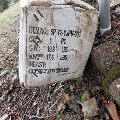LOT 269: New 10 Ft Gazebo in Box with Pair of Vintage Lawn Chairs