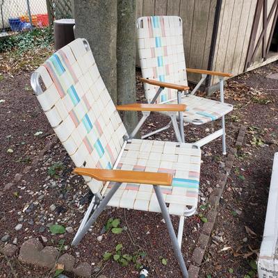 LOT 269: New 10 Ft Gazebo in Box with Pair of Vintage Lawn Chairs