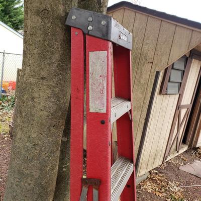 LOT 270: True Temper Steel Wheelbarrow & Husky 6 Ft Ladder