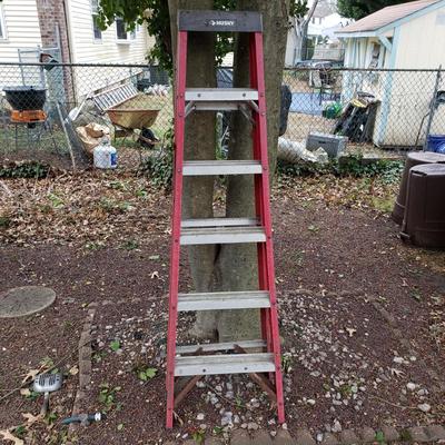 LOT 270: True Temper Steel Wheelbarrow & Husky 6 Ft Ladder