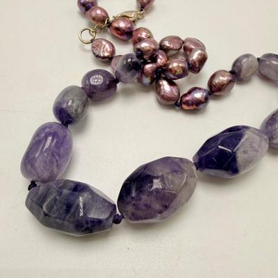 Lovely Pearl & Amethyst Necklaces (ST-HS)