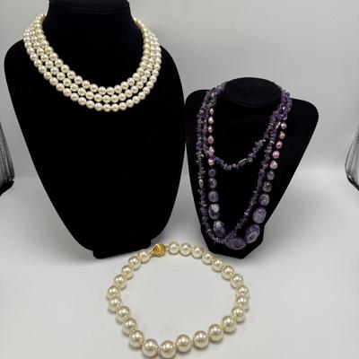 Lovely Pearl & Amethyst Necklaces (ST-HS)
