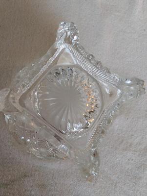 Miscellaneous group...statue glass bell, Precious Moments, pin, safety pin, miniature bottle of perfume, 2 small jars, Wedgwood,glass bowl