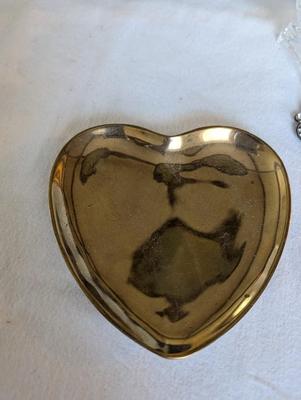 Miscellaneous group...statue glass bell, Precious Moments, pin, safety pin, miniature bottle of perfume, 2 small jars, Wedgwood,glass bowl