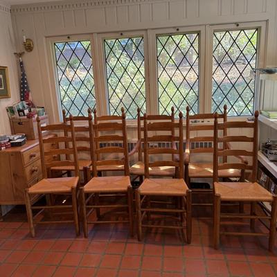 Eight Tall Ladder Back Chairs (KN-BM)