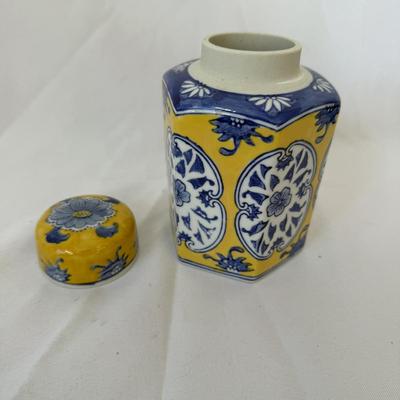 Two Yellow and Blue Ginger Jars (LR-BM)