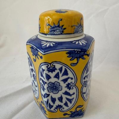 Two Yellow and Blue Ginger Jars (LR-BM)