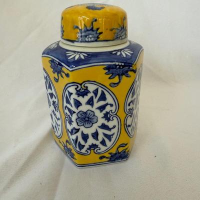 Two Yellow and Blue Ginger Jars (LR-BM)