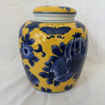 Two Yellow and Blue Ginger Jars (LR-BM)