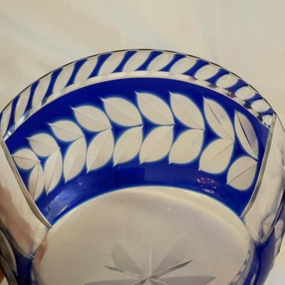 Cobalt Blue Cut to Clear Crystal Dish (LR-BM)