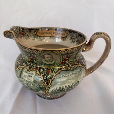 Rowland and Marcellus Co. ‘American Pilgrim’ Staffordshire Pitcher (LR-BM)