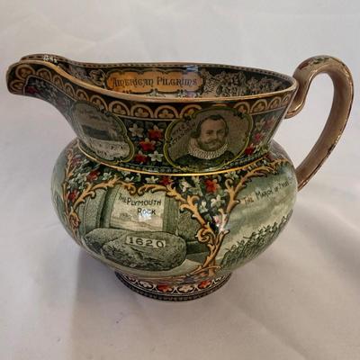 Rowland and Marcellus Co. ‘American Pilgrim’ Staffordshire Pitcher (LR-BM)