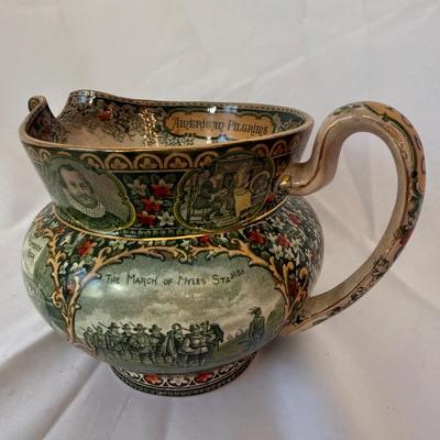 Rowland and Marcellus Co. ‘American Pilgrim’ Staffordshire Pitcher (LR-BM)