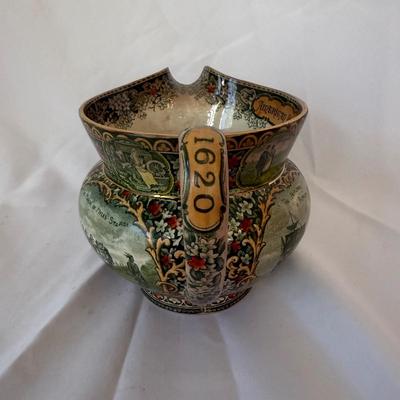 Rowland and Marcellus Co. ‘American Pilgrim’ Staffordshire Pitcher (LR-BM)