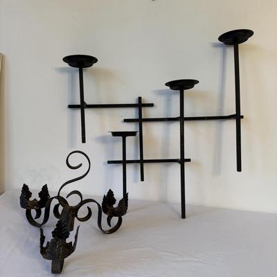 Two Iron Candleholders (DR-HS)