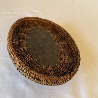 Chinese Woven Willow Basket with Indonesian Urn & Reed Basket (E-HS)