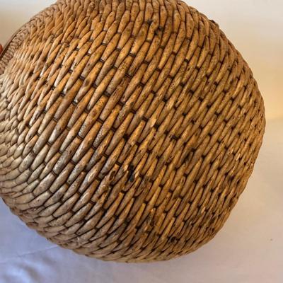 Chinese Woven Willow Basket with Indonesian Urn & Reed Basket (E-HS)