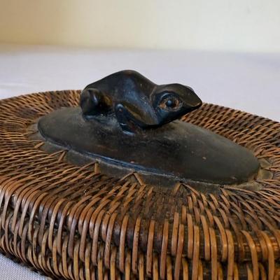 Chinese Woven Willow Basket with Indonesian Urn & Reed Basket (E-HS)