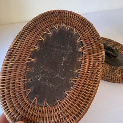 Chinese Woven Willow Basket with Indonesian Urn & Reed Basket (E-HS)