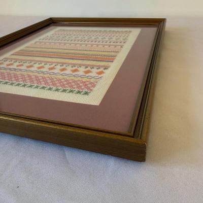 Basket of Temari Balls with Two Cross Stitch Wall Hangings (E-HS)