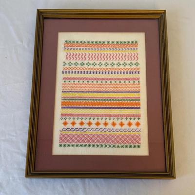 Basket of Temari Balls with Two Cross Stitch Wall Hangings (E-HS)