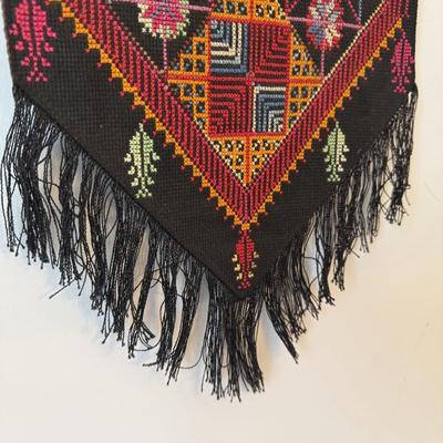 Basket of Temari Balls with Two Cross Stitch Wall Hangings (E-HS)