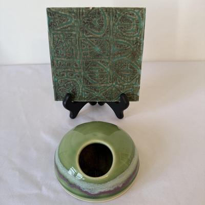 Nils Thorsson Baca Tile, Local Doug Smith Ikebana Vase (P-HS)