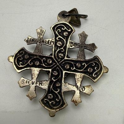 Jerusalem Cross with Hamsa Pendants & More, incl. 925 (K-HS)